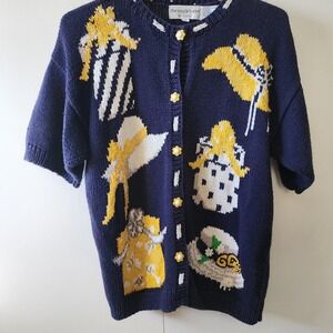 Button up short sleeve spring cardigan with hats and gift patterns